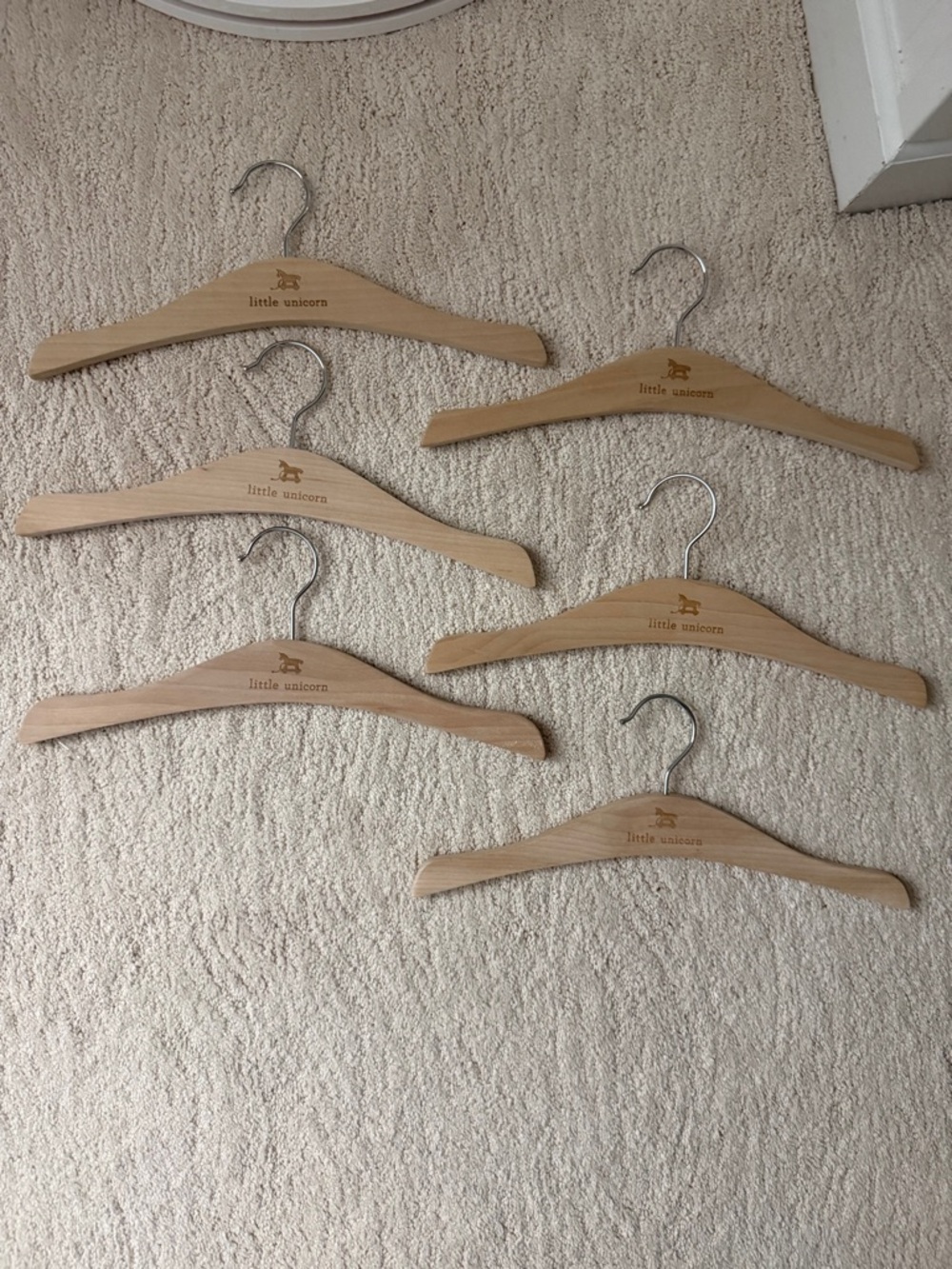 Little Unicorn Wooden Baby Hangers - Natural Wood (Set of 6)